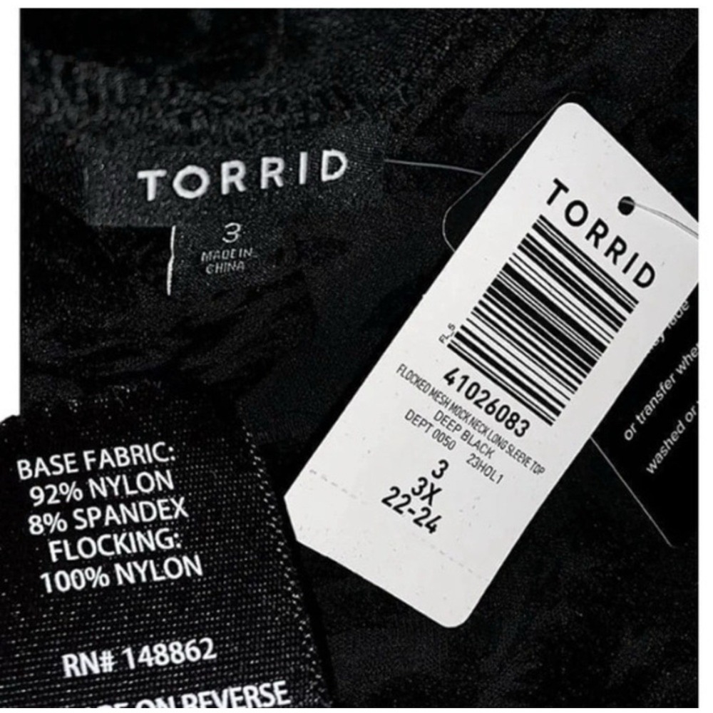 TORRID Flocked Mesh Mock‎ Neck Long Sleeve Top NWT Size 3X - Picture 10 of 10